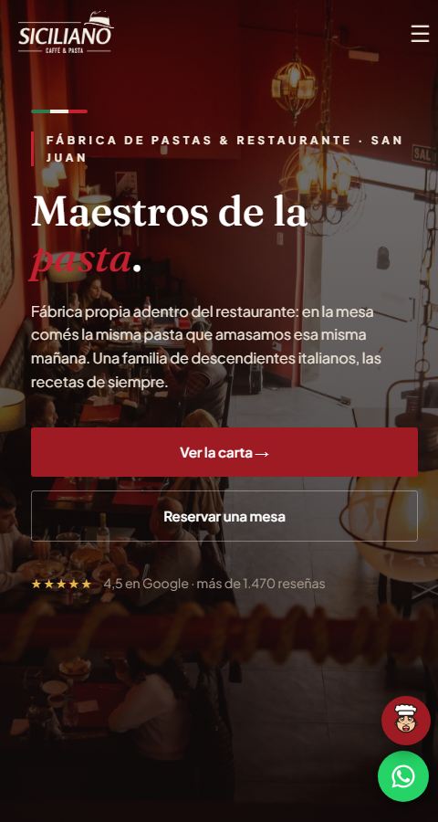 Web de Siciliano en su propio dominio