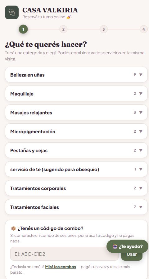 Turnero online de Casa Valkiria